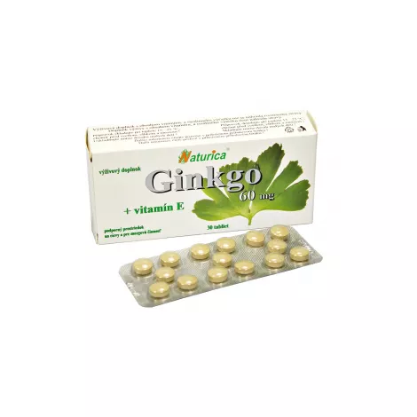 Naturica GINKGO 60 mg + vitamín E 30 tbl