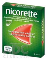 Nicorette invisipatch 10 mg/16 h transder. náplasť emp tdm (vre.koextr.cykloolef.kopolymér) 1x7 ks