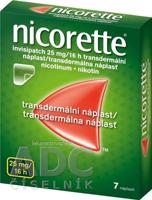 Nicorette invisipatch 25 mg/16 h transder. náplasť emp tdm (vre.koextr.cykloolef.kopolymér) 1x7 ks