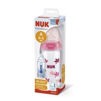 NUK FC+ Fľaša sklo s kontrolou teploty 240 ml silikónový cumlík M 0-6 mesiacov 1 ks