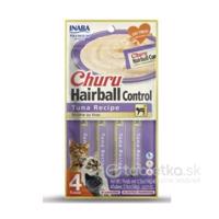 Pamlsok pre mačky Inaba Churu Hairball, tuniak 12x4 tuby