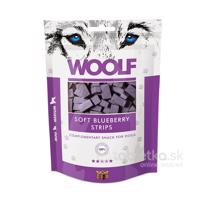 Pamlsok pre psov Woolf Chicken Soft Blueberry Strips 100g