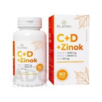 PLATAN Vitamín C + D + Zinok 90TBL