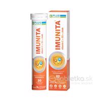 PLUS LEKÁREŇ Imunita, vitamín C+D+zinok, pomaranč 20 šumivých tabliet