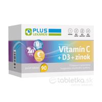 PLUS LEKÁREŇ Vitamín C + D3 + zinok 90tbl