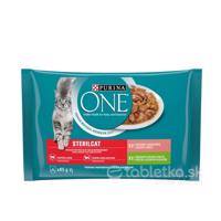 PURINA ONE Multipack Sterilcat mini filetky s morkou a lososom v šťave 4x85g