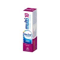 REVITAL Multi 10 vitamínov + vláknina, malina 20 šumivých tabliet