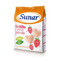 SUNAR Detské chrumky jahodové srdiečka 50 g