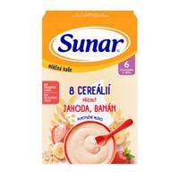 SUNAR Mliečna kaša 8 cereálií jahoda banán 6+ 210 g