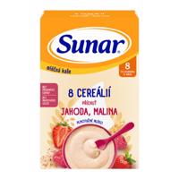 SUNAR Mliečna kaša 8 cereálií jahoda malina 8+ 210 g