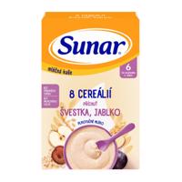 SUNAR Mliečna kaša 8 cereálií príchuť slivka jablko 6+ 210 g