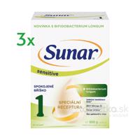 Sunar Sensitive 1 počiatočná mliečna výživa od narodenia 3x500g