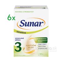 Sunar Sensitive 3 mliečna výživa 12m+ 6x500g