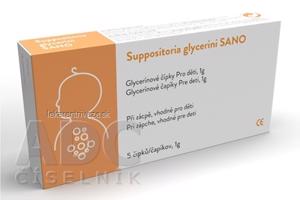 Suppositoria Glycerini SANO Pre deti 1g glycerínové čapíky 1x5 ks