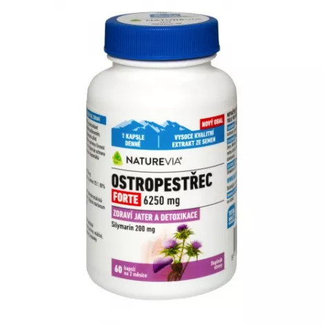 Swiss Naturevia Pestrec mariánsky Forte 6250 mg 60 cps