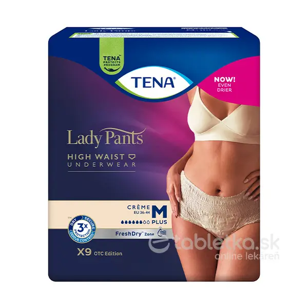 TENA Lady Pants Creme M – naťahovacie inkontinenčné nohavičky, krémové 9 ks