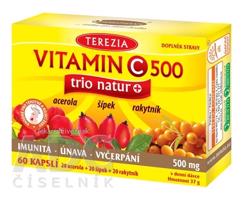 TEREZIA VITAMÍN C 500 trio natur+ cps (acerola 20 ks + šípka 20 ks + rakytník 20 ks) 1x60 ks