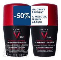 VICHY HOMME DEO CLINCAL CONTROL DETRANSPIRANT 96H detranspirant proti zápachu, roll-on (50 % zľava na 2. prípravok v duobalení) 2x50 ml