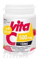 Vitabalans Vita C 500 mg + ZINC + D 50 µg žuvacie tablety s jahodovou príchuťou 1x150 ks