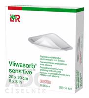 Vliwasorb sensitive Krytie na rany 20x20 cm superabsorpčné, sterilné, so silikónom, 1x10 ks