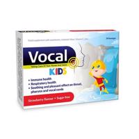 VOCAL Kids pastilky s jahodovou príchuťou bez cukru 24 ks