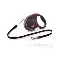 Vodítko Flexi Black Design lanko M 5m ružové