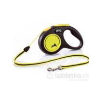 Vodítko Flexi Neon lanko S 5m žlté (do 12kg)