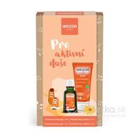 WELEDA Pre aktívne duše SET sprchový gél 50ml + masážný olej 50ml